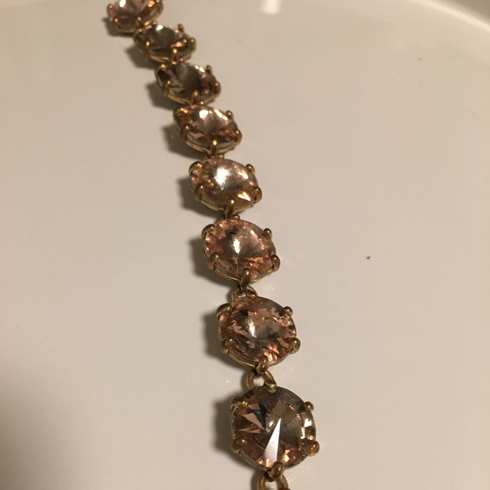 Stella&Dot bracelet, rose stones, gold metal